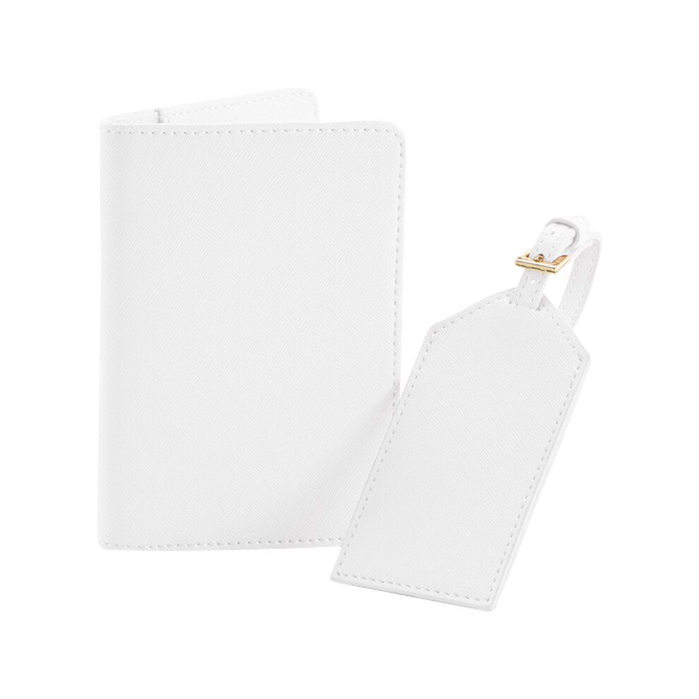 Bagbase (One Size, Soft White) Boutique Passport Holder And Luggage Tag Set