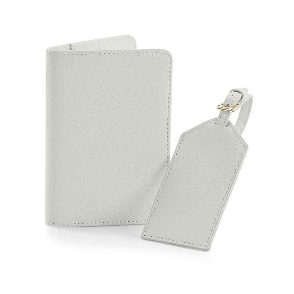 Bagbase (One Size, Soft ) Boutique Passport Holder And Luggage Tag Set Grey