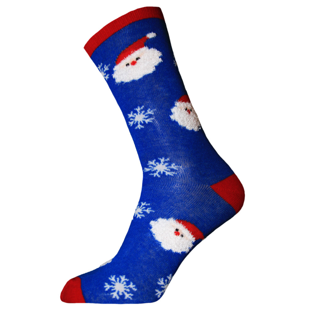 Rjm (Uk 7-11, ) Mens Christmas Socks Blue
