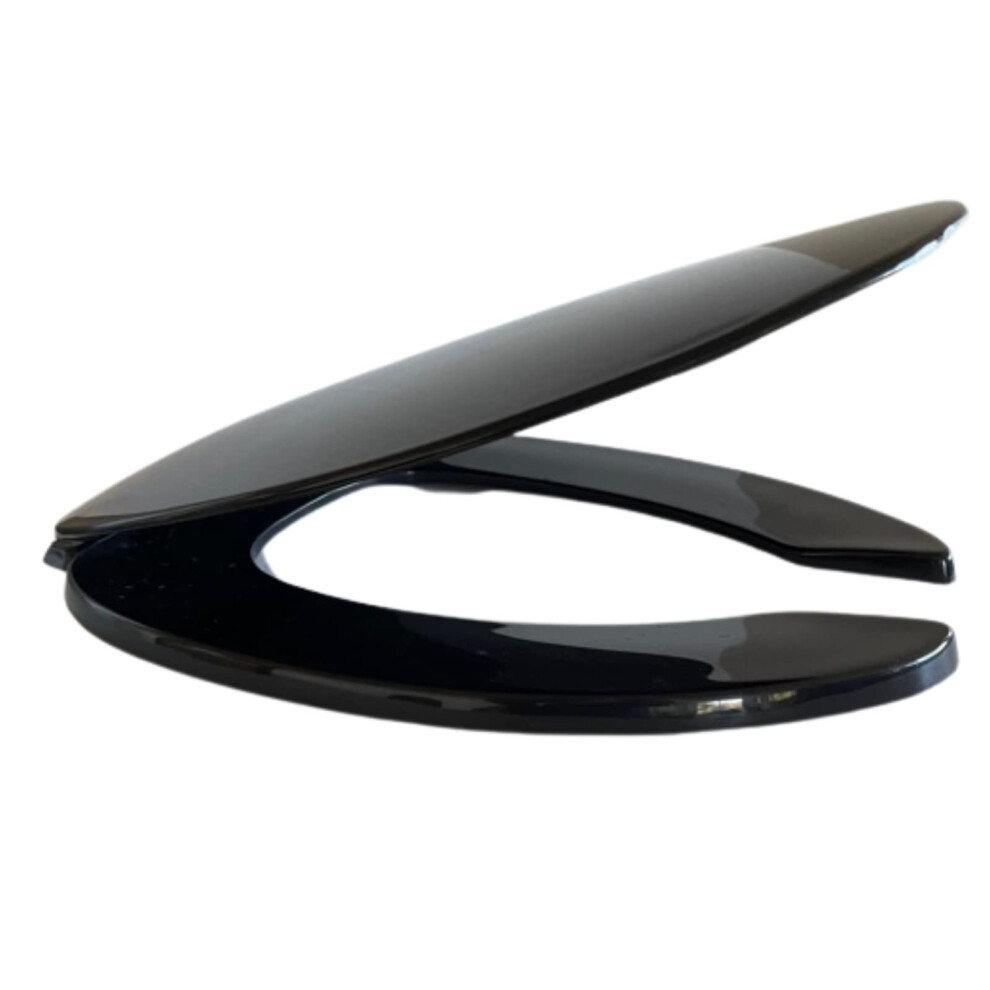 Centoco Ds620-407 Elongated Plastic Toilet Seat, Open Front With Cover, Heavy Duty Hinge, Regular Duty Residential Or Light Weight Commercial Use, Bla 017053014977