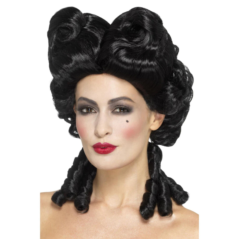 Smiffys Unisex Black Womens/Ladies Deluxe Gothic Baroque Wig