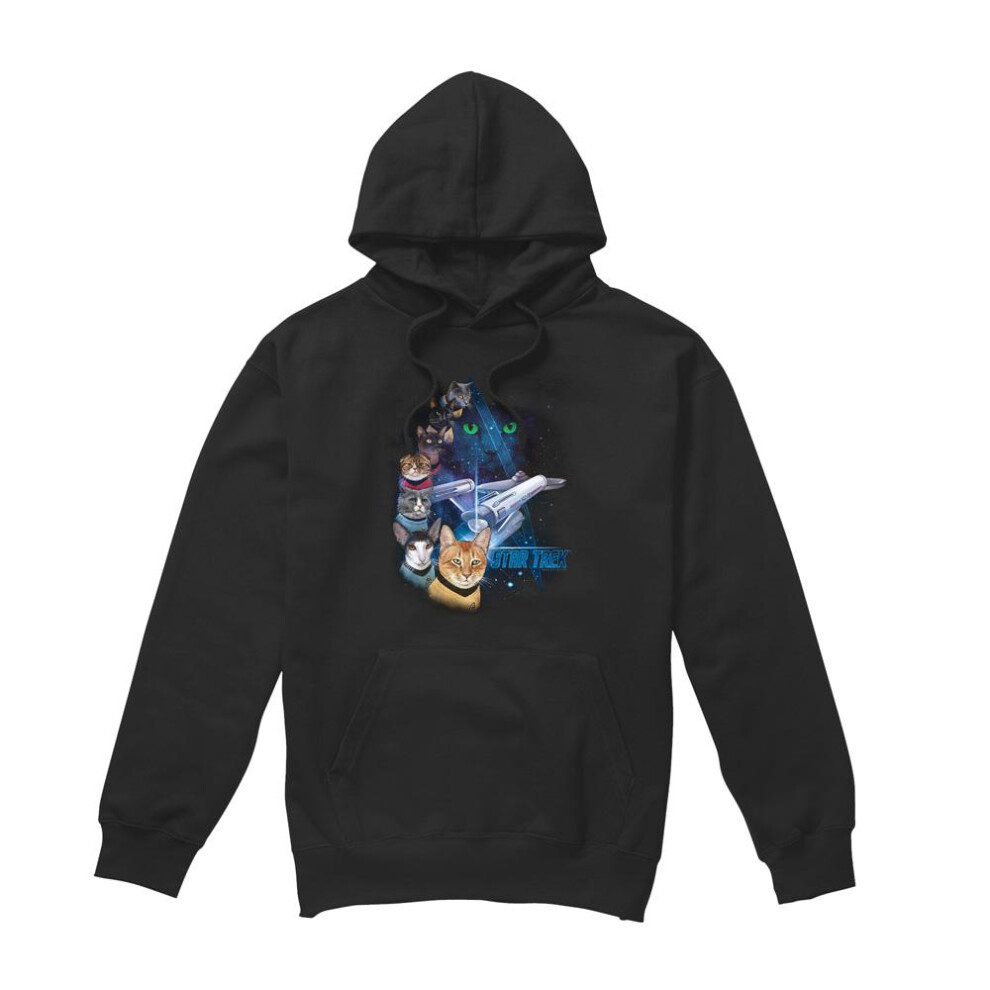 Star Trek (Xl, ) Mens Feline Galaxy Hoodie Black