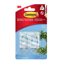 Command 17091CLR Medium Clear Hooks 900g 2pk