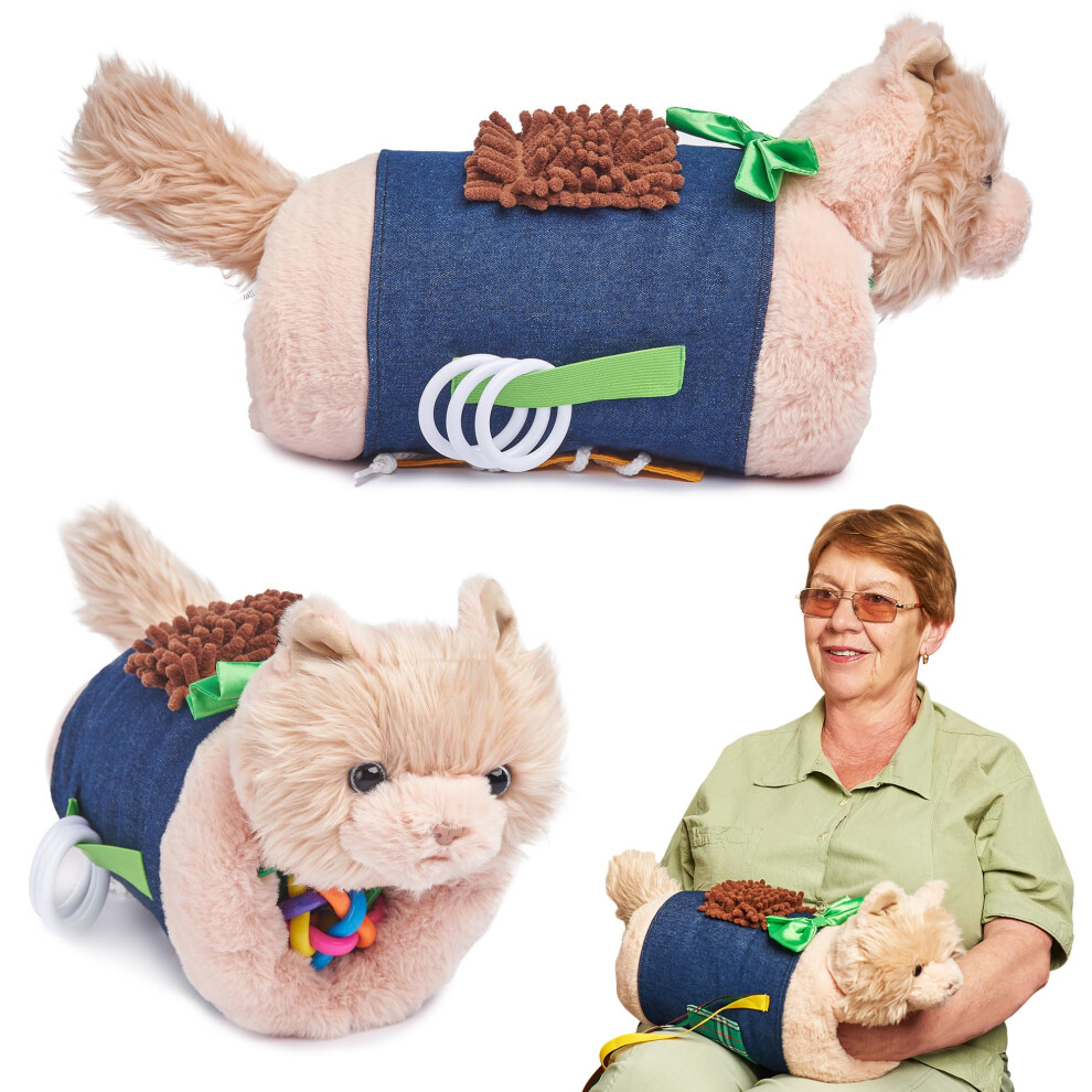 Odoxia Fidget Muff Cat And Blanket For Elderly | Fidget Blanket For Dementia | Dementia Products For Elderly | Gift And Activities For Seniors With Alzheimer