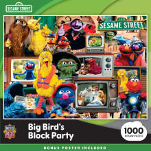 MasterPieces Sesamstraίe Bibo's Block Party 1000-teiliges Puzzle fόr Erwachsene - Cartoon-Puzzle 49 x 68 cm