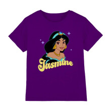 (9-11 Years, Purple) Disney Princess Childrens/Kids Jasmine Headshot T-Shirt