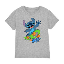 (5-6 Years, Sport Heather) Lilo & Stitch Childrens/Kids Skateboard T-Shirt