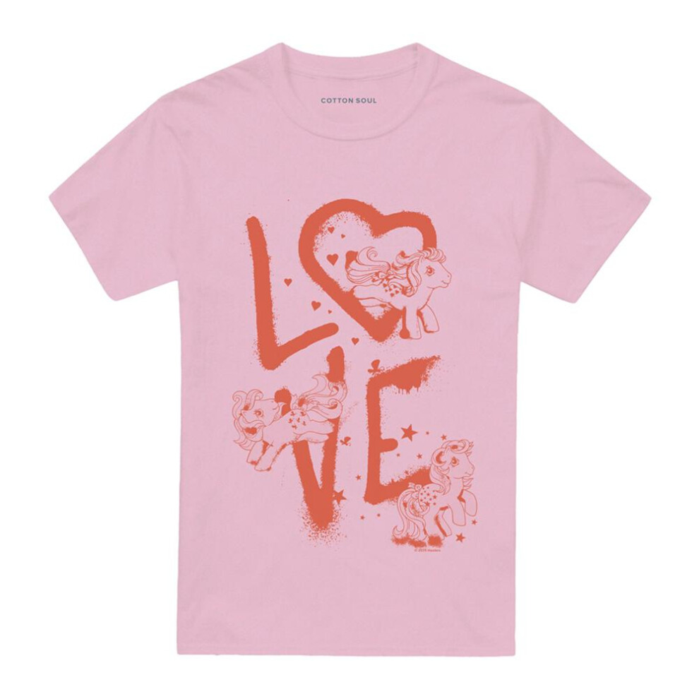 My Little Pony (L, Light ) Mens Love Graffiti T-Shirt Pink