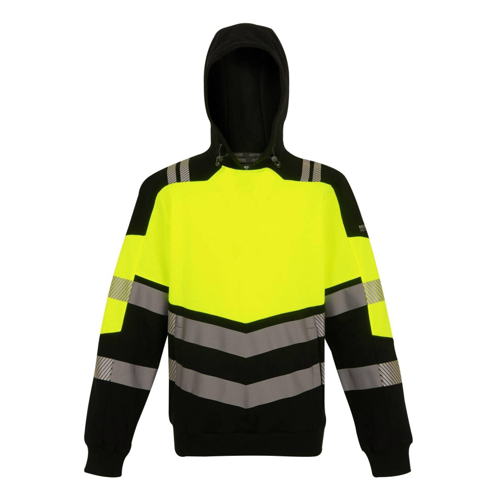 (M, Black/Yellow) Regatta Professional Mens High-Vis Hoodie 5063703743693