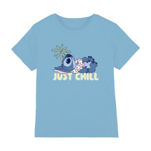 (7-8 Years, Sky Blue) Lilo & Stitch Childrens/Kids Just Chill T-Shirt