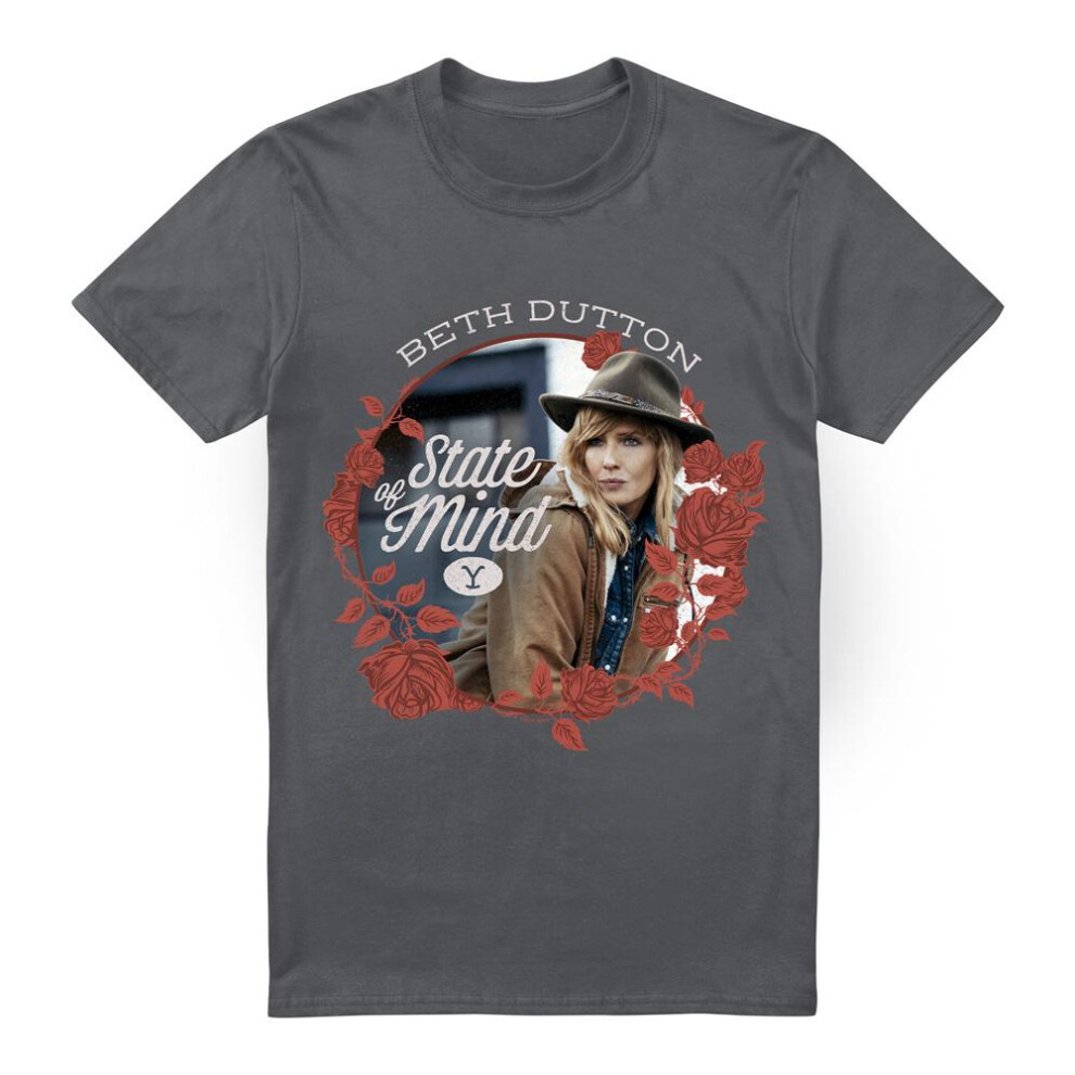 Yellowstone (3Xl, Charcoal) Mens State Beth Dutton T-Shirt Multicoloured