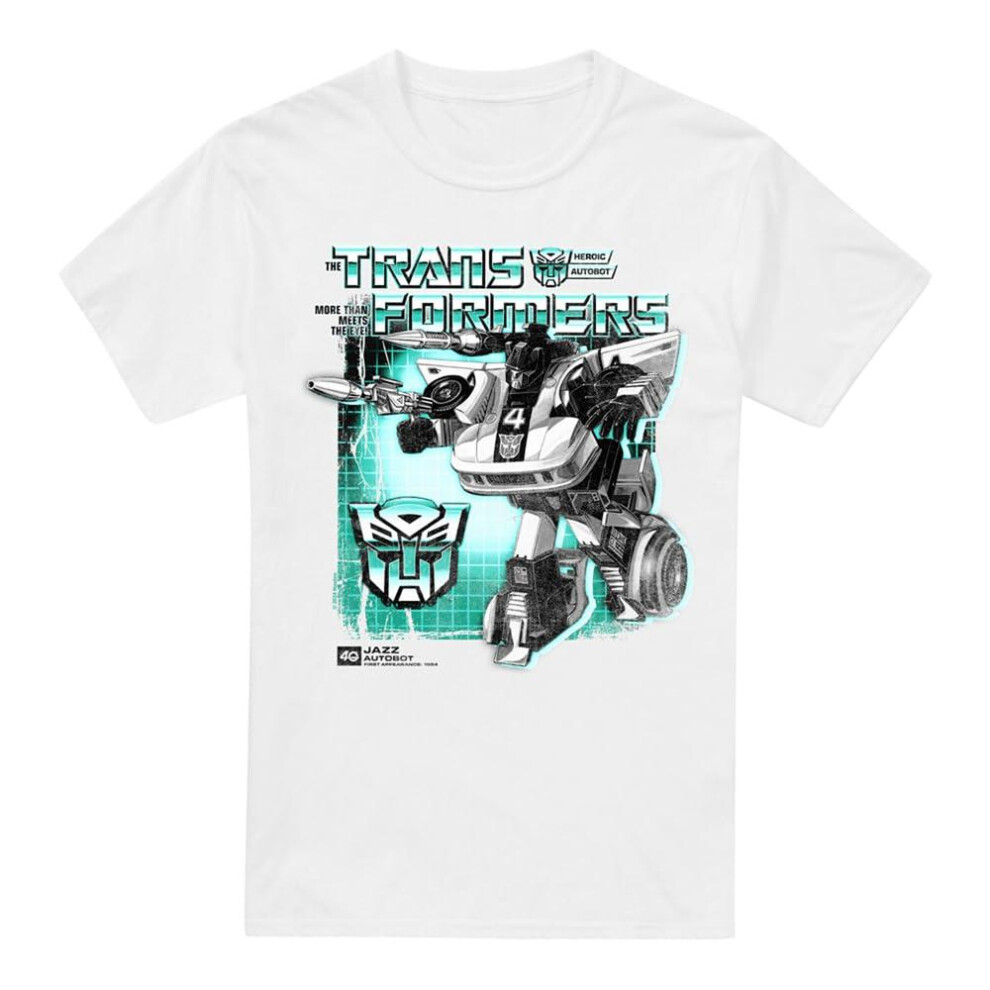 Transformers (Xl, ) Mens Jazz Box 40Th T-Shirt White