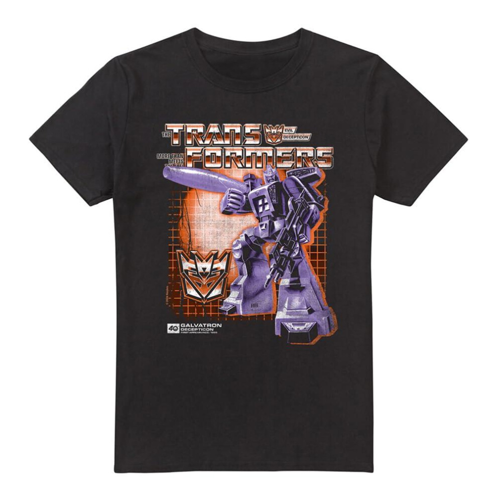 Transformers (Xxl, ) Mens Galvatron Box 40Th T-Shirt Black