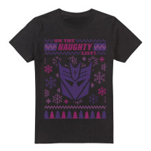 (XL, Black) Transformers Mens Decepticons Naughty List Christmas Jumper T-Shirt