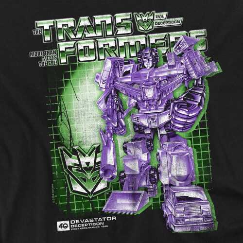 Transformers (XXL, Black) Transformers Mens Devastator Box 40th T-Shirt 2