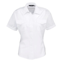 (16 UK, White) Premier Womens/Ladies Short-Sleeved Pilot Shirt