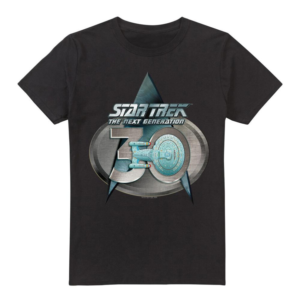 Star Trek (M, ) Mens The Next Generation 30 Logo T-Shirt Black