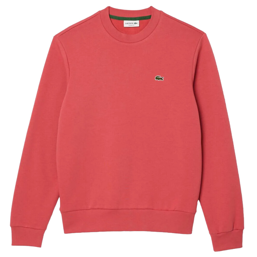 Lacoste Unisex Adult Fleece Crew Neck Sweatshirt Red