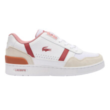 (5.5 UK, White/Pink) Lacoste Childrens/Kids T-Clip Touch Fastening Trainers