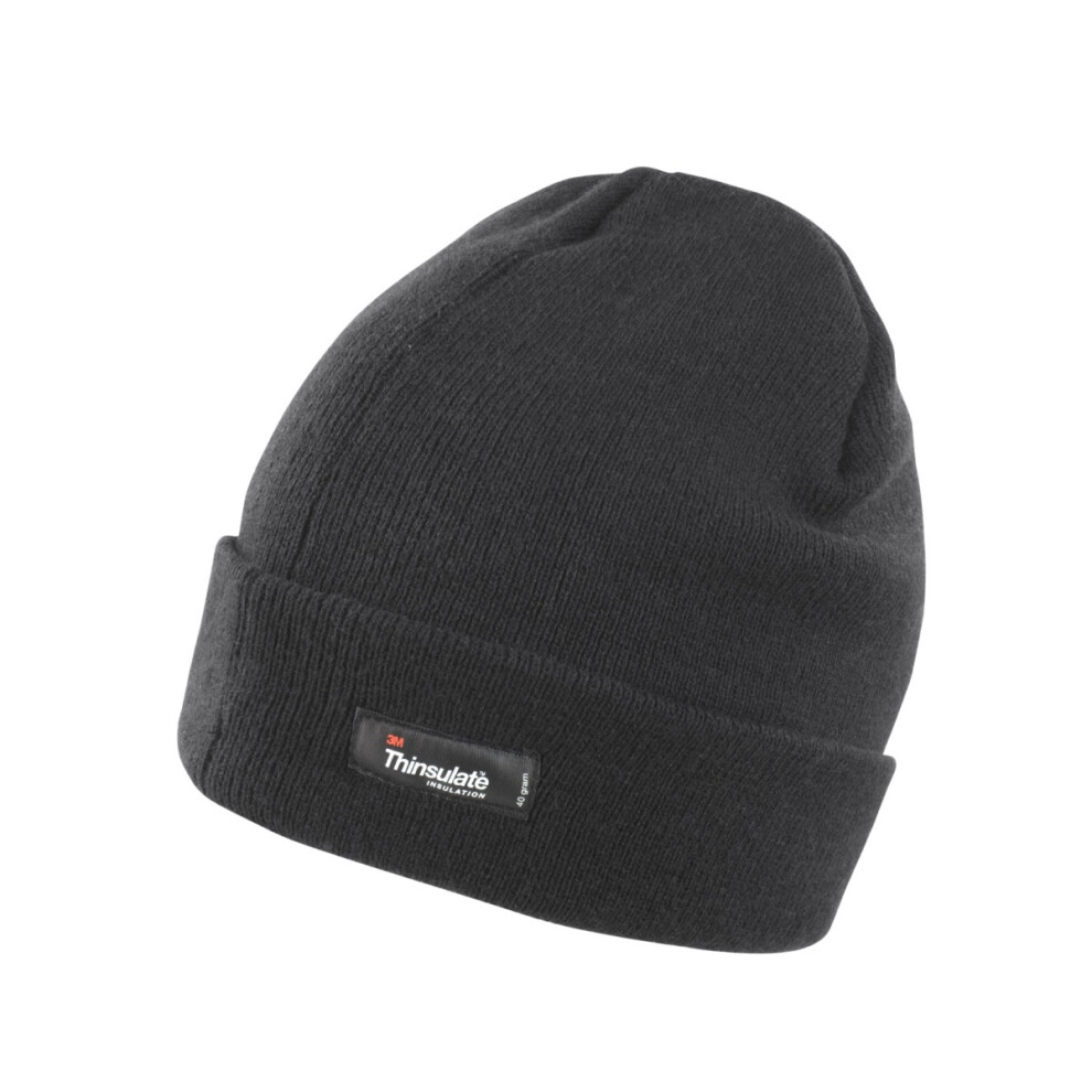 Result (One Size, Black) Unisex Lightweight Thermal Winter Thinsulate Hat (3M 40G) (Pack Of 2)