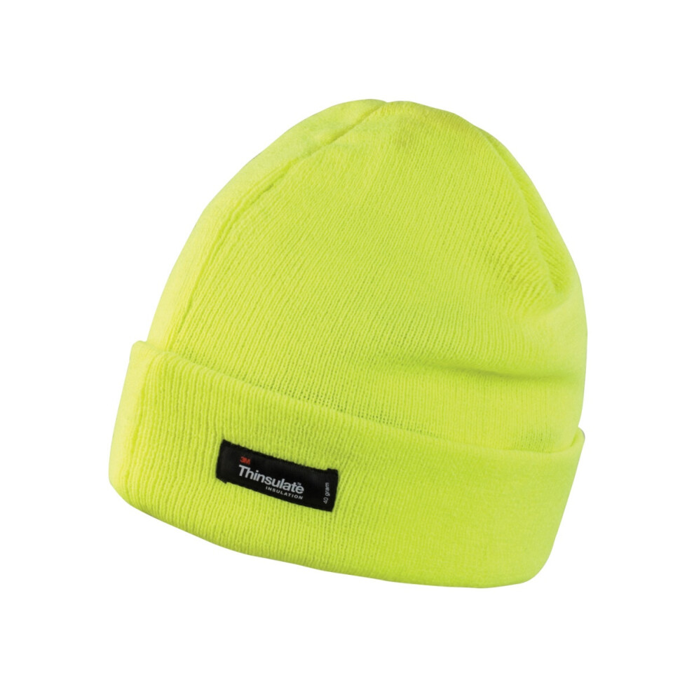 Result (One Size, Fluoresent Yellow) Unisex Lightweight Thermal Winter Thinsulate Hat (3M 40G) (Pack Of 2)