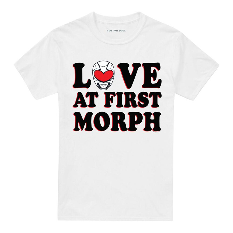Power Rangers (Xl, ) Mens Love At First Morph T-Shirt White