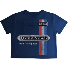 (XXL, Navy Blue) Oasis Womens/Ladies Knebworth '96 Crop Top