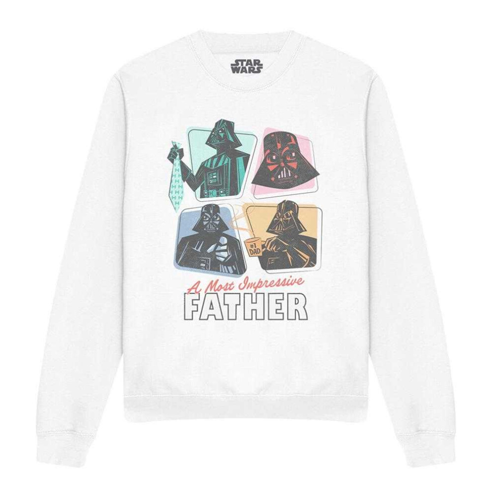 Star Wars (L, ) Unisex Adult A Most Impressive Father Sweatshirt White