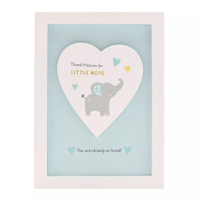 Celebrations Hello Baby Thank Heaven Little Boys Heart Framed Plaque
