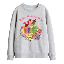 (5-6 Years, Athletic Heather) Disney Princess Childrens/Kids Besties Shine Ariel Rapunzel Tiana Sweatshirt