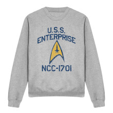 (S, Sport Heather) Star Trek Unisex Adult Collegiate Arch Sweatshirt
