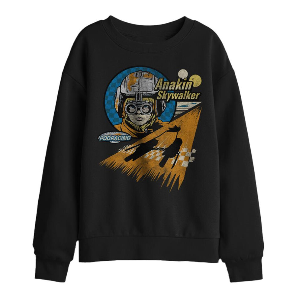 Star Wars (12-13 Years, ) Childrens/Kids Mos Espa Anakin Skywalker Sweatshirt Black
