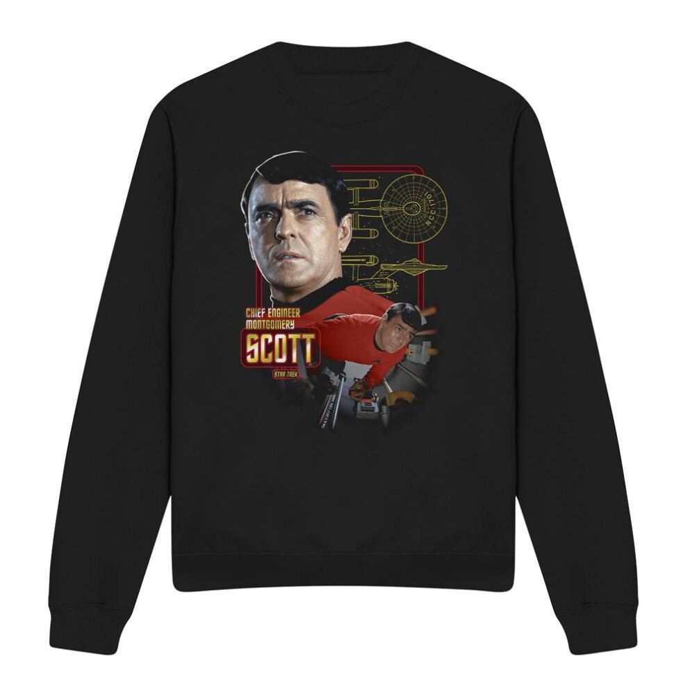 Star Trek (L, ) Unisex Adult Chief Engineer Scott Sweatshirt Black