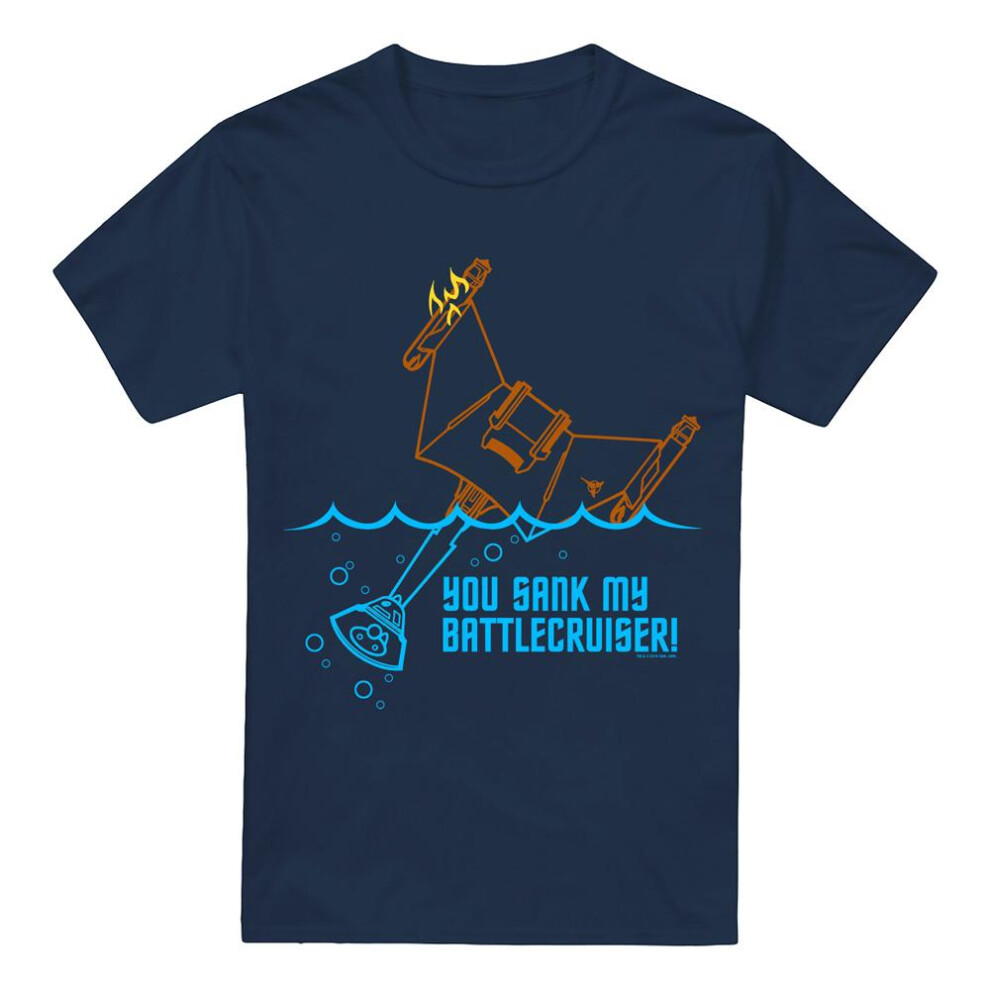 Star Trek (5Xl, Navy) Mens Battlecruiser T-Shirt Blue,Multicoloured