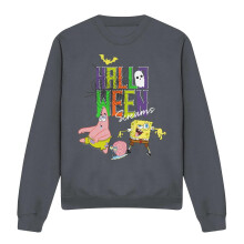 (XXL, Charcoal) SpongeBob SquarePants Unisex Adult Screams Halloween Sweatshirt