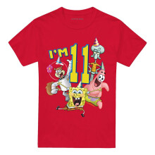 (L, Red) SpongeBob SquarePants Unisex Adult I'm 11 T-Shirt