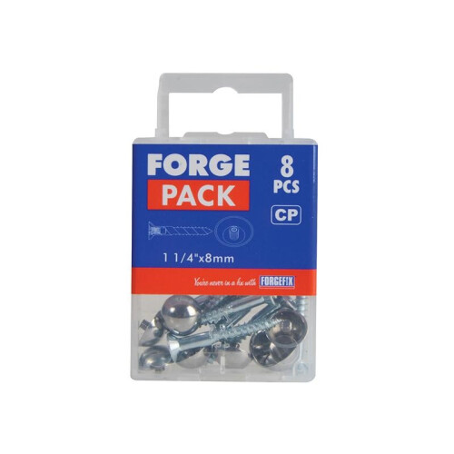 Forgefix Forgefix Mirror Screws, Chrome Domed Top, Zp 2