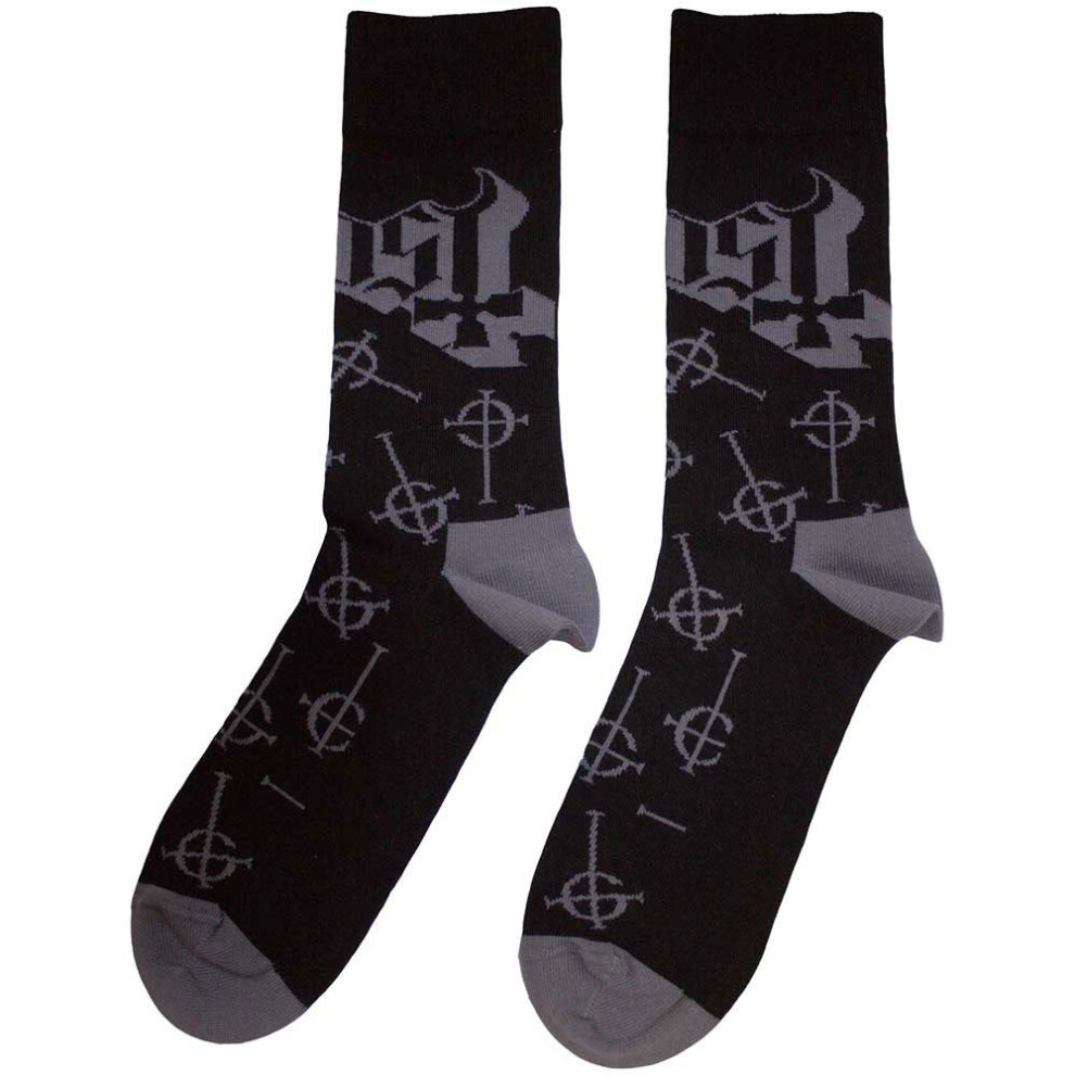 Ghost Unisex Adult Repeat Logo Ankle Socks Black