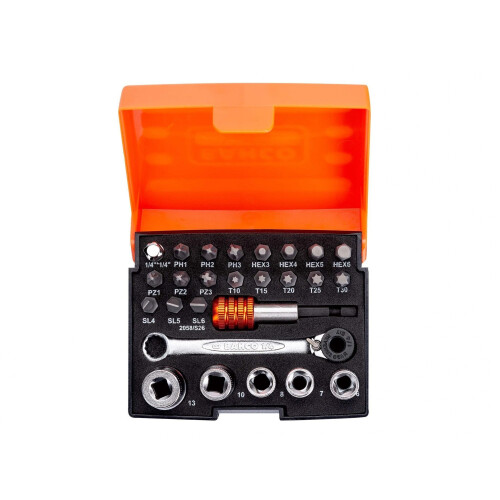 Bahco Bahco 2058/s26 1/4in Drive Ratchet Socket Set, 26 Piece