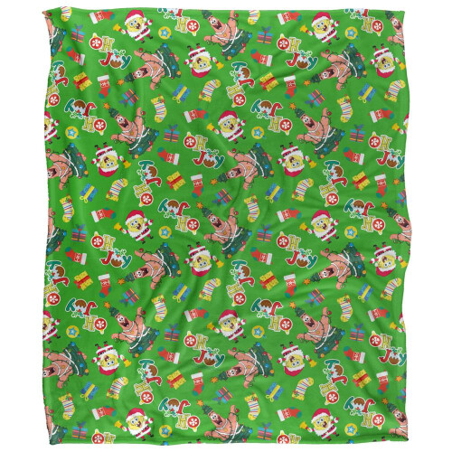 SpongeBob SquarePants SpongeBob SquarePants Silky Patterned Christmas Supersoft Blanket