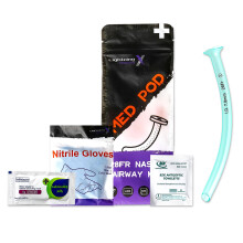 Lightning X Deluxe Nasopharyngeal Airway Kit - NPA 28FR - Incl. NPA, Lube, Wipe & Gloves