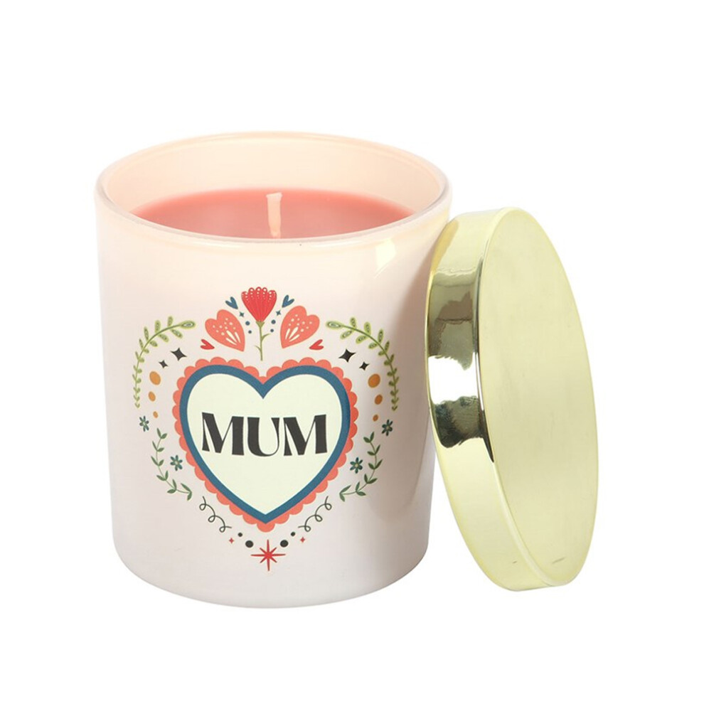 Something Different Unisex Light Pink Mum French Tulip Folk Heart Scented Candle In - Image 3