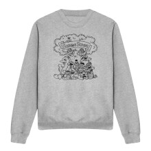 (S, Athletic Heather) Sesame Street Unisex Adult Simple Street Characters Sweatshirt
