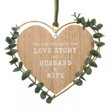 Celebrations Love Story Husband & Wife Heart Plaque