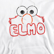 (M, White) Sesame Street Unisex Adult Elmo Hoodie