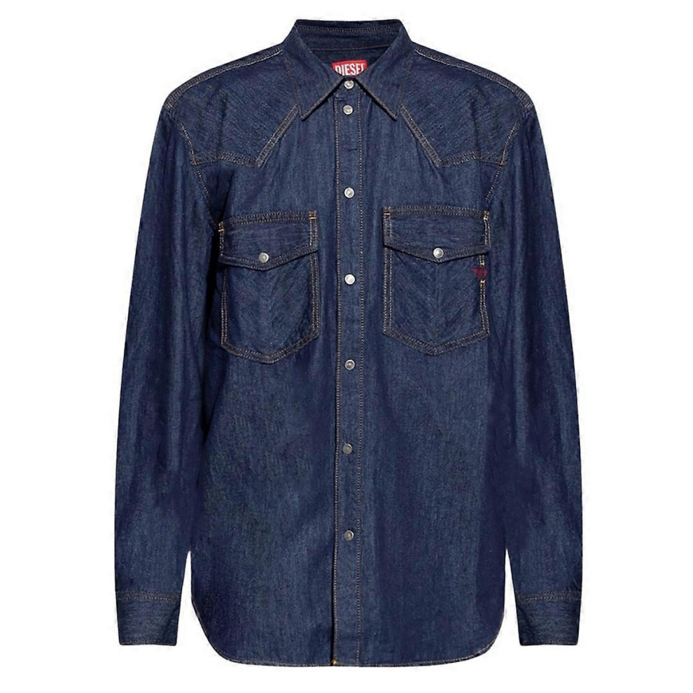 Diesel Mens Denim Shirt Blue