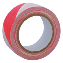 50mm x 33m Self Adhesive Hazard Tape Red & White