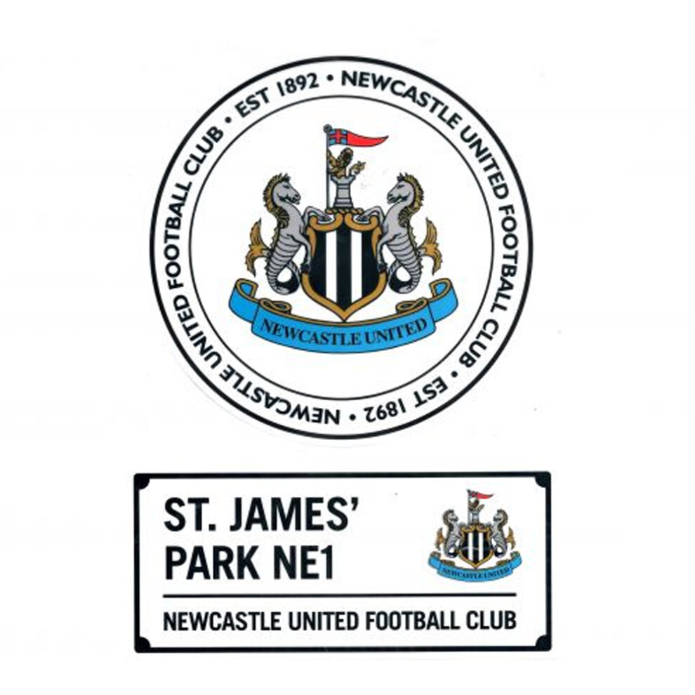 Newcastle United Fc Unisex White Assorted Designs Car Decal Pack Of 2 In - Image 3