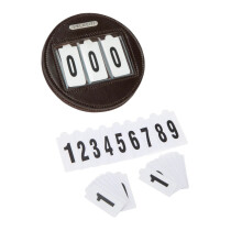(One Size, Havana) Velociti Leather Round Horse Dressage Number Holder