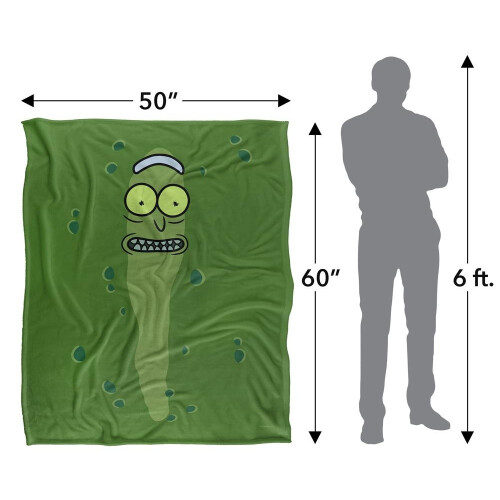 Rick And Morty Rick And Morty Silky Pickle Rick Supersoft Blanket 2